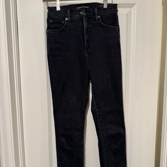 Denim Forum High Rise Skinny Jeans in Faded Black - Picture 1 of 3